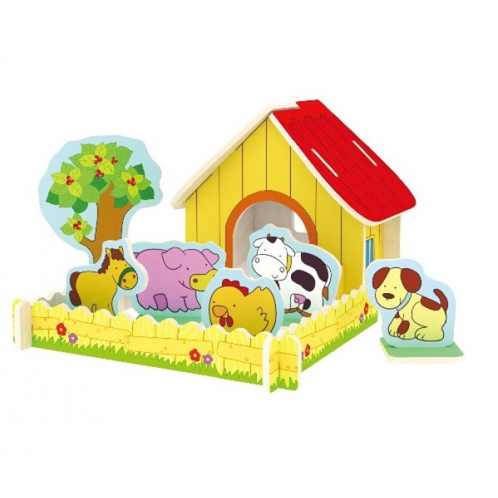 Pastoral Farm - Puzzle 3D din lemn